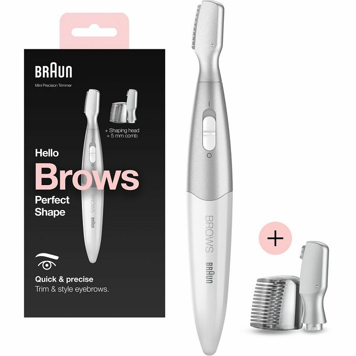 Trimer za obrve BRAUN FG1106 (baterijski, precizna glava, oblikovanje obrva, bijeli)