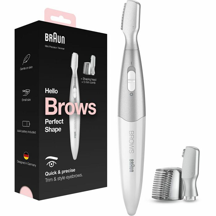 Trimer za obrve BRAUN FG1106 (baterijski, precizna glava, oblikovanje obrva, bijeli)-2