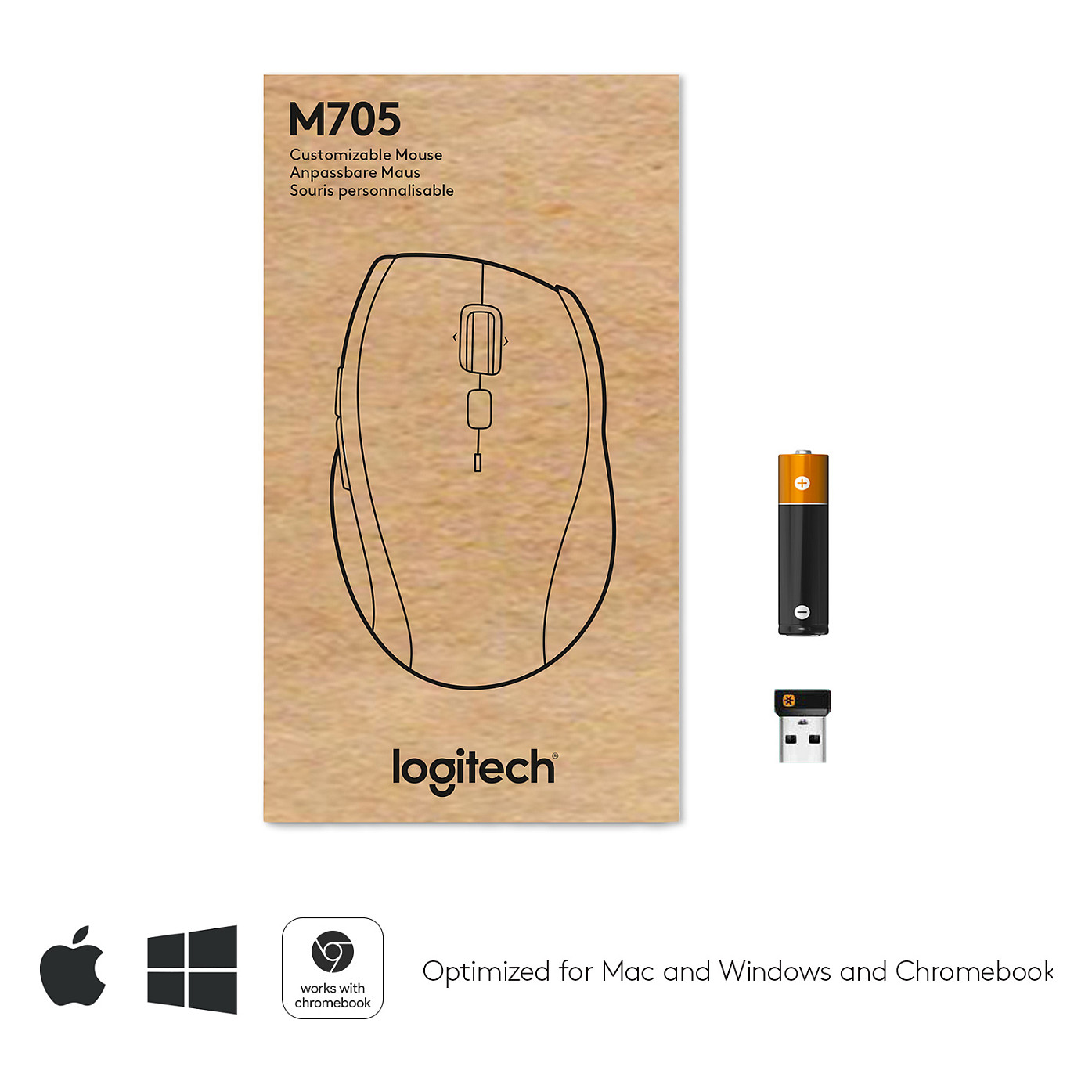 Miš LOGITECH M705, laserski, bežični, srebrni-24