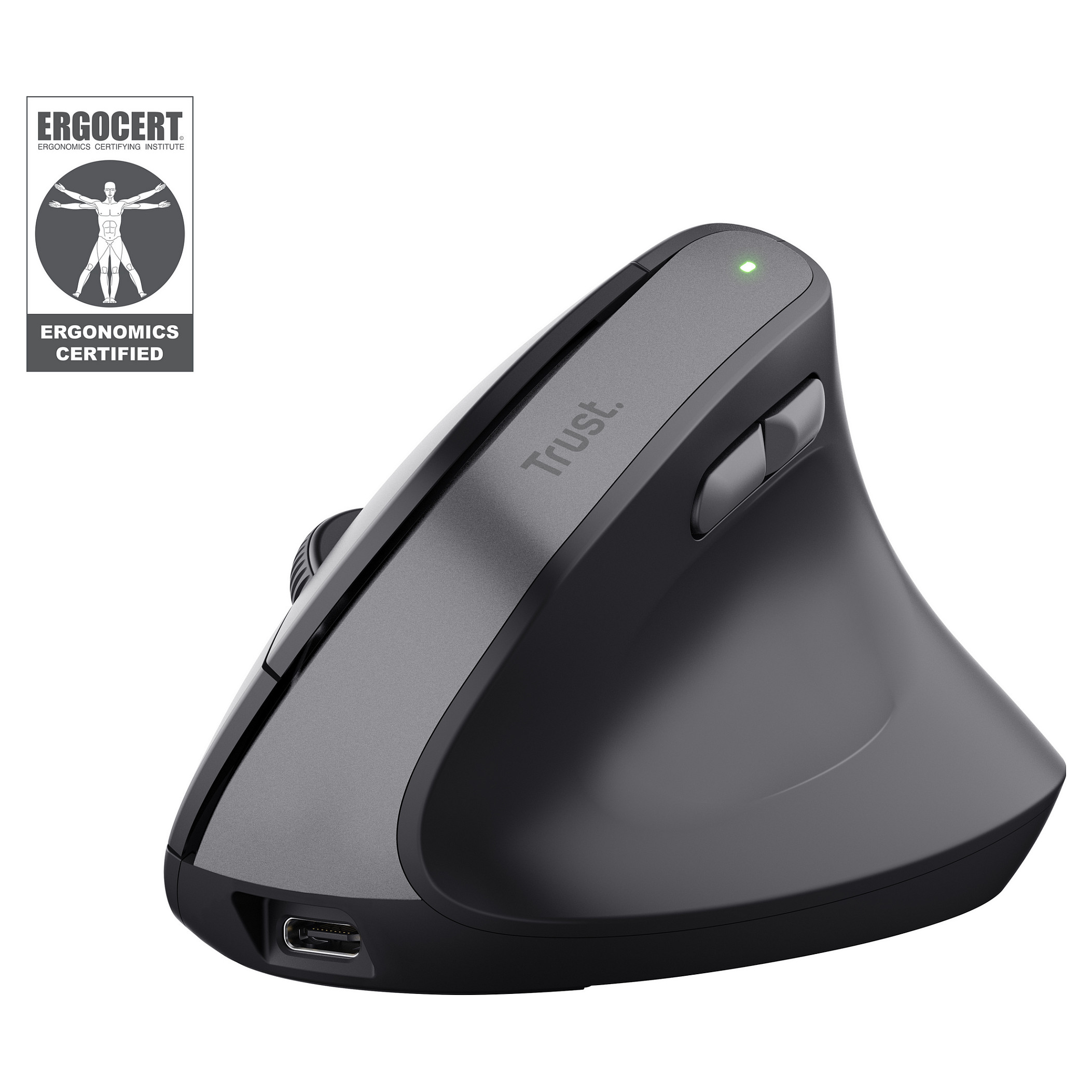 Miš TRUST Bayo II 25145, Ergonomski, Bežični, Punjivi, Crni (5 godina jamstva)-4