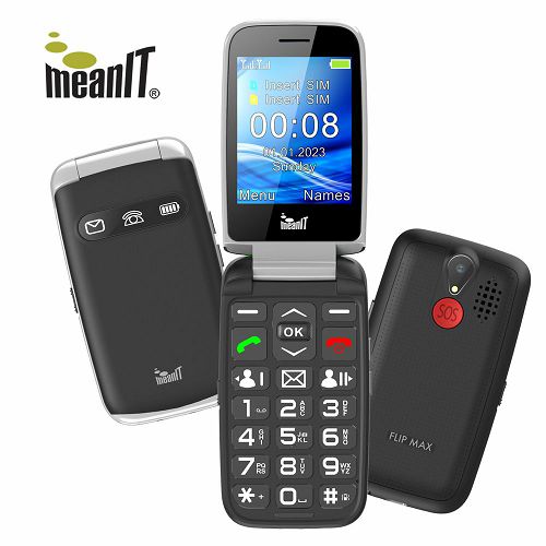 Mobitel MEANIT SENIOR FLIP MAX crni-1
