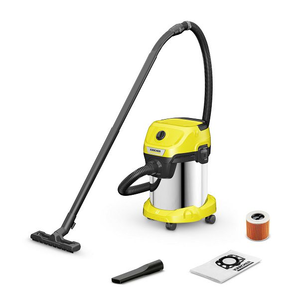 Usisavač KARCHER WD 3 S V-17/4/20 (bubanj, suho i mokro, 17 L, 1000 W, vrećica za prašinu)-0