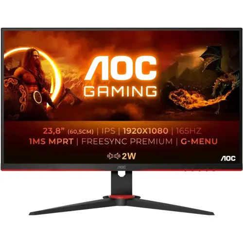 Monitor AOC 24G2SPAE 23.8" IPS 1920x1080 FHD 165Hz crno-crveni, gaming-0