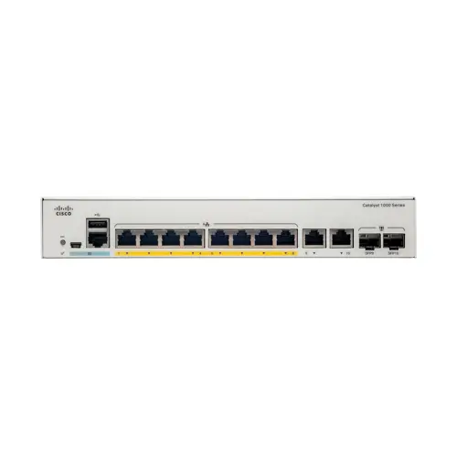 Mrežna oprema CISCO Catalyst 1000-8T-E-2G-L Network Switch, 8 Gigabit Ethernet (GbE) Ports, 2x 1G SFP/RJ-45 Combo Ports, Fanless Operation, External PS-5