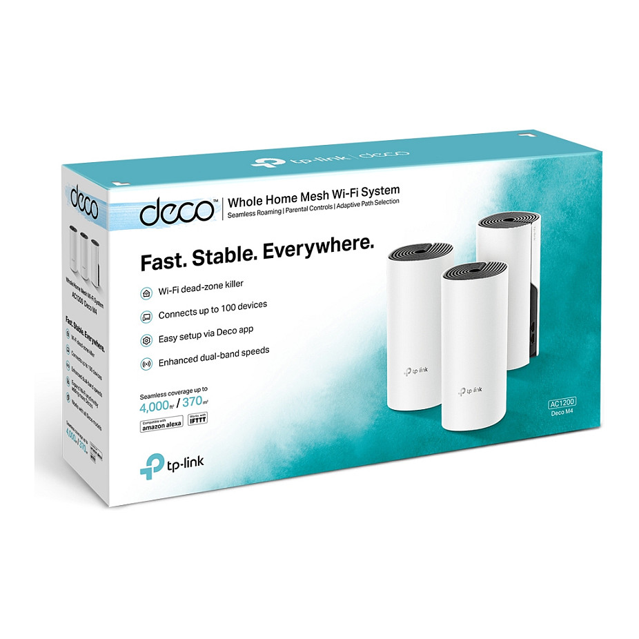 Mrežna oprema TP-LINK AC1200 Deco M4 (3 pack) Mesh Wi-Fi, 2×GLAN, 2×interna antena-16