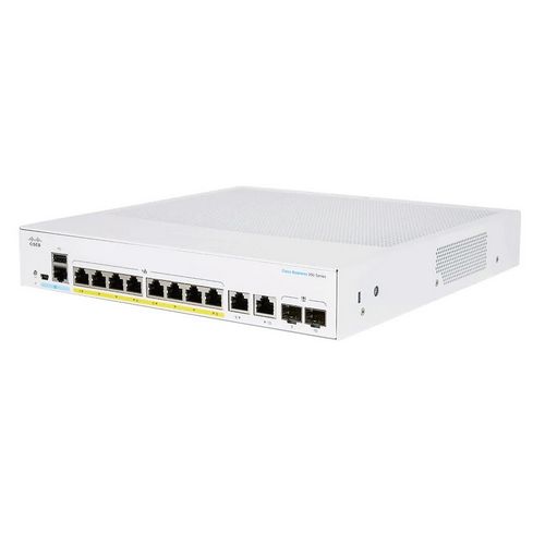 Mrežni prekidač CISCO CBS250-8P-E-2G-EU (upravljani L2/L3, Gigabit Ethernet (10/100/1000), srebrna)