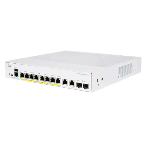 Mrežni prekidač CISCO CBS250-8P-E-2G-EU (upravljani L2/L3, Gigabit Ethernet (10/100/1000), srebrna)-1