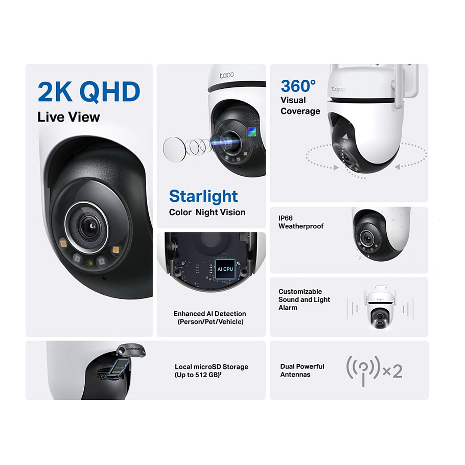 Nadzorna kamera TP-LINK Tapo C520WS 2K QHD (IP, 4MP, IR, PT, AI detekcija, vanjska/unutarnja, WiFi, žična)-15