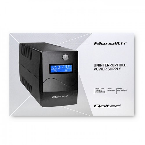 Neprekidno napajanje UPS QOLTEC Monolith (1000VA, 600W, LCD, USB, RJ45)-4