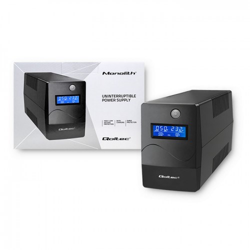 Neprekidno napajanje UPS QOLTEC Monolith (1000VA, 600W, LCD, USB, RJ45)-1