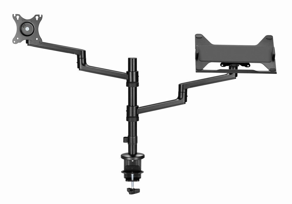 Nosač s rukom za monitor i policom za laptop GEMBIRD MA-DA-04 (stolni, podesivi, 17”-32”, do 8 kg)-21