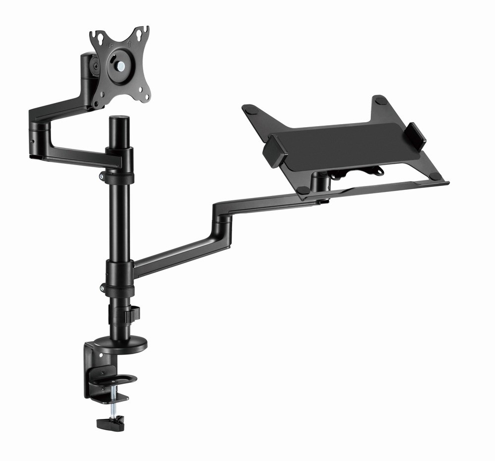 Nosač s rukom za monitor i policom za laptop GEMBIRD MA-DA-04 (stolni, podesivi, 17”-32”, do 8 kg)-8