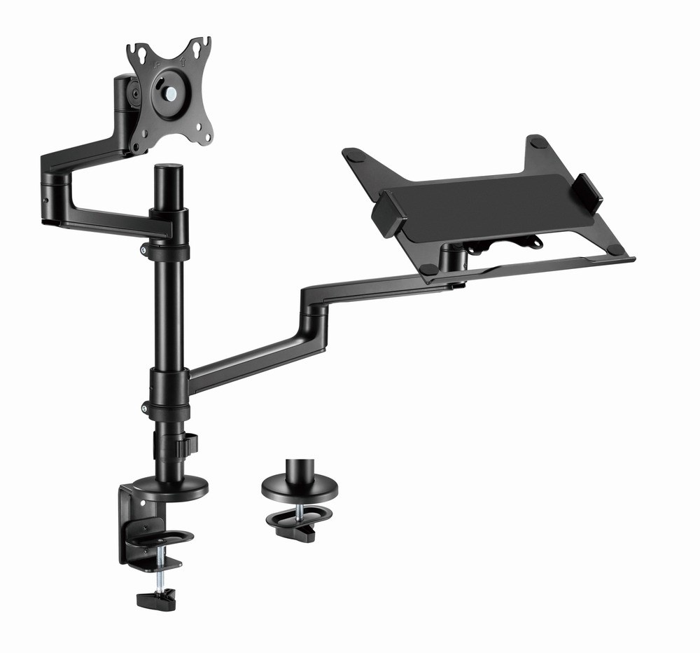 Nosač s rukom za monitor i policom za laptop GEMBIRD MA-DA-04 (stolni, podesivi, 17”-32”, do 8 kg)-9
