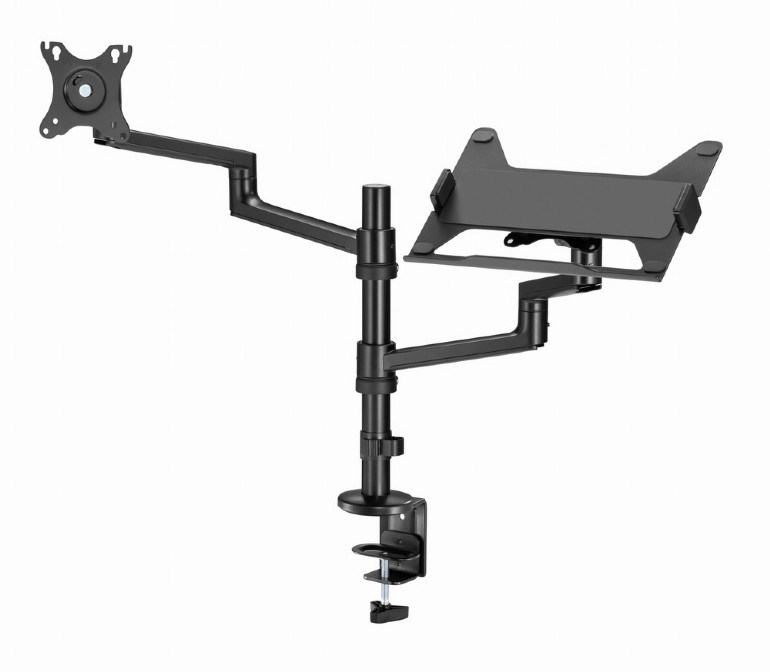 Nosač s rukom za monitor i policom za laptop GEMBIRD MA-DA-04 (stolni, podesivi, 17”-32”, do 8 kg)-4