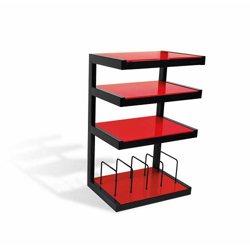 Nosač za HI-FI komponente NORSTONE ESSE HI-FI VINYL crna satin/red