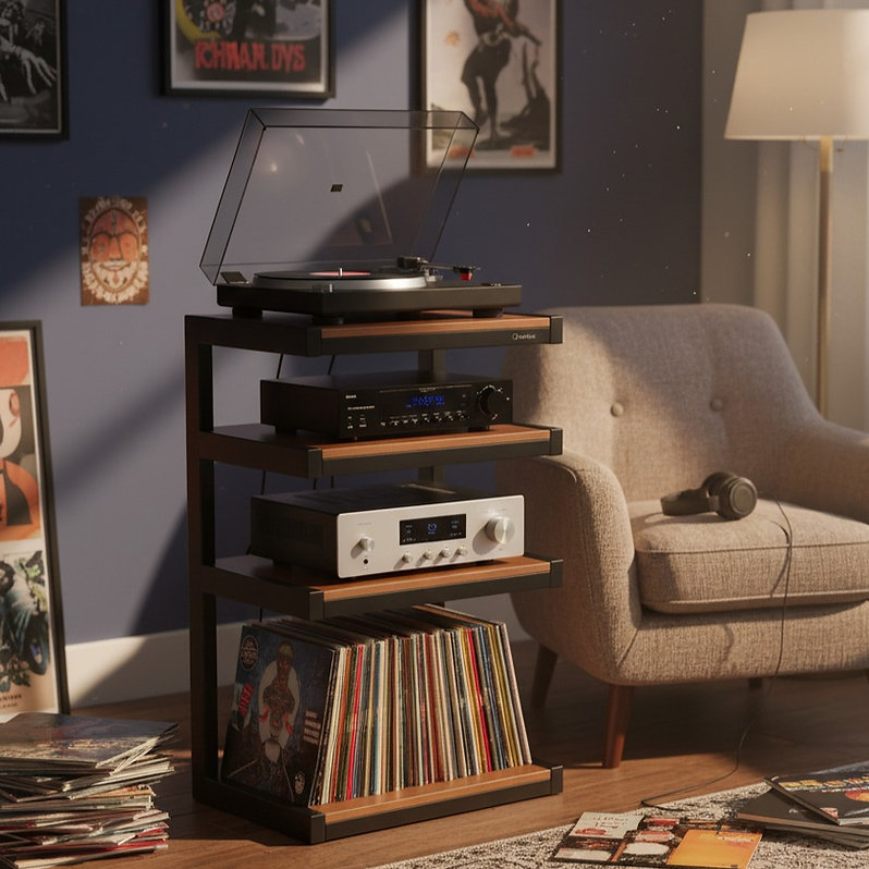 Nosac za HI-FI komponente NORSTONE ESSE HI-FI VINYL crni-2