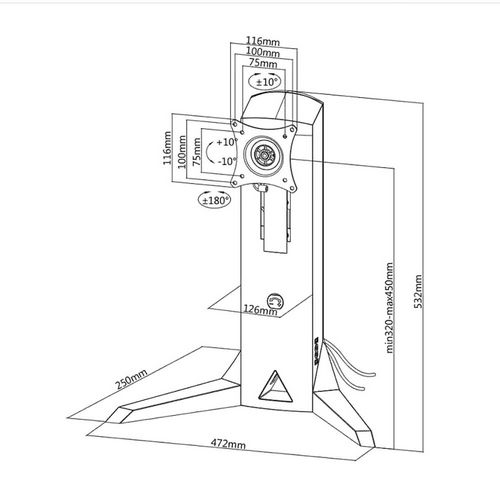 Stolni nosač za monitor Maclean NanoRS RS100 17-32" (VESA 75x75 and 100x100)-2