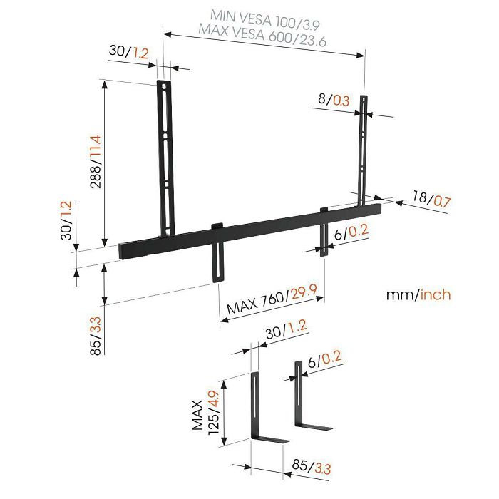 Nosač za soundbar VOGELS SOUND 3550-3