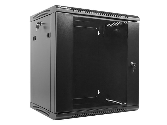 Ormar za ugradnju na zid Lanberg 19'' 12U 600x450mm crni (staklena vrata)