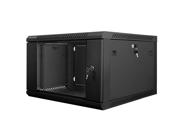 Ormar za ugradnju na zid Lanberg 19'' 6U 600x600mm crni (staklena vrata)-1