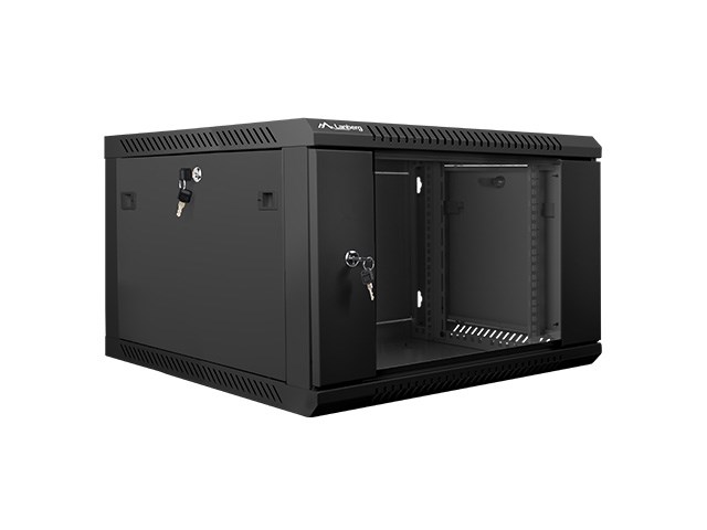 Ormar za ugradnju na zid Lanberg 19'' 6U 600x600mm crni (staklena vrata)