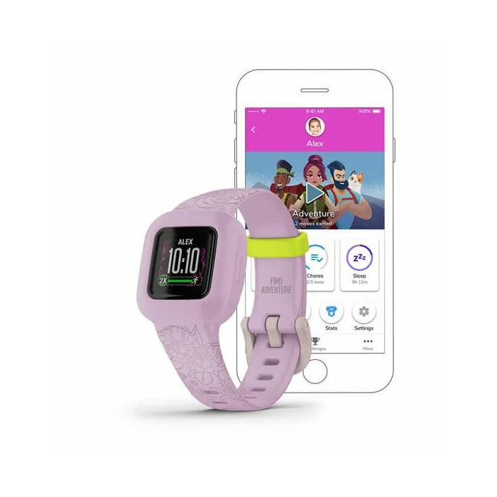 Pametna narukvica dječja GARMIN vivofit jr. 3 Lilac Floral, 010-02441-01-2
