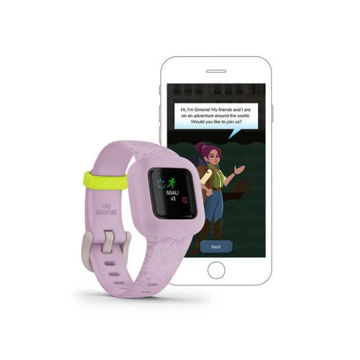 Pametna narukvica dječja GARMIN vivofit jr. 3 Lilac Floral, 010-02441-01-3