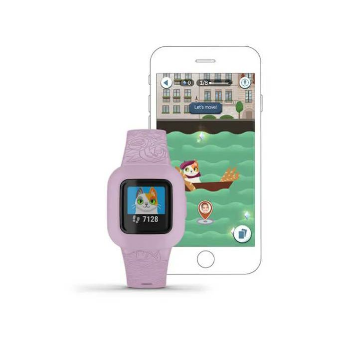 Pametna narukvica dječja GARMIN vivofit jr. 3 Lilac Floral, 010-02441-01-4