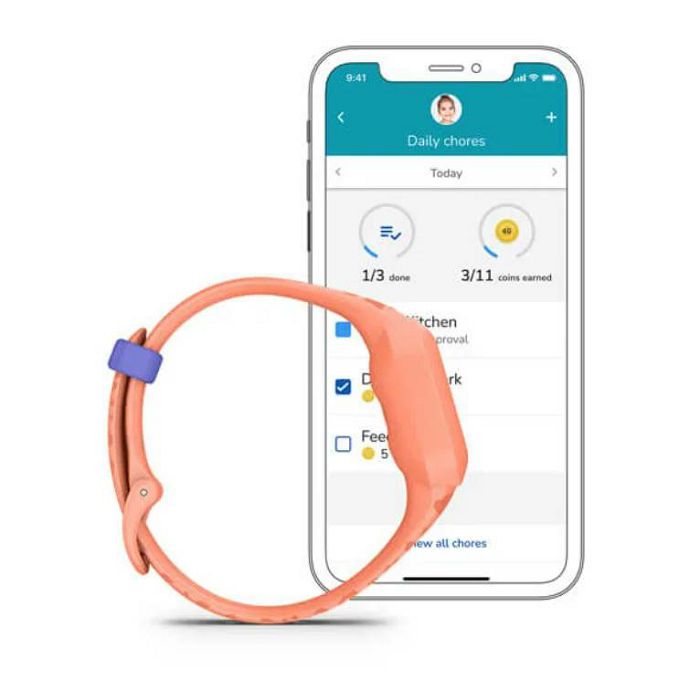 Pametna narukvica GARMIN vivofit jr. 3 Peach Leopard, 010-02441-04-4