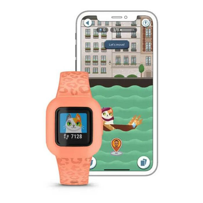 Pametna narukvica GARMIN vivofit jr. 3 Peach Leopard, 010-02441-04-2