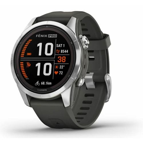 Pametni sat GARMIN fenix 7S PRO Solar, Silver SS, Graphite remen, 010-02776-01-0