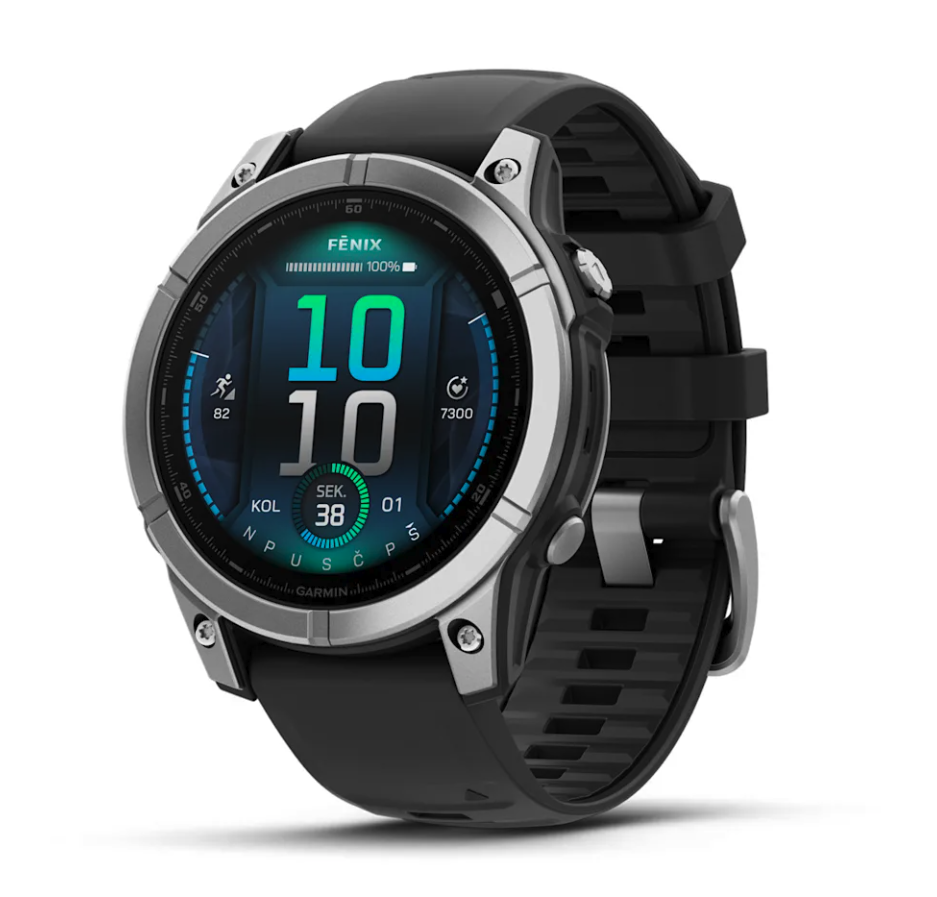 Pametni sat GARMIN fenix E, 47 mm nehrđajući čelik, crni remen, 010-03025-00-0