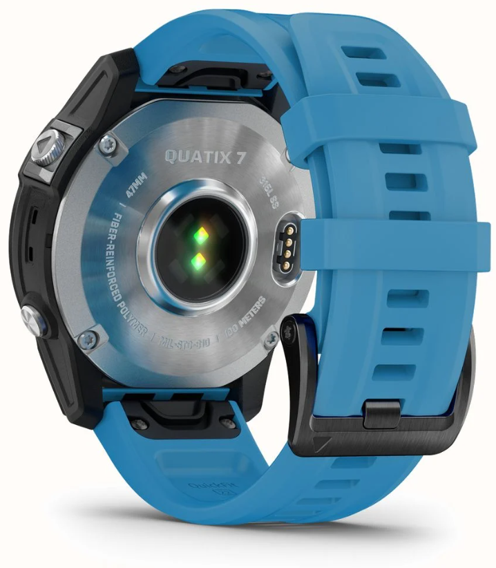 Pametni sat GARMIN Quatix 7, Blue Silicone Strap, 47mm, 010-02540-61,-1