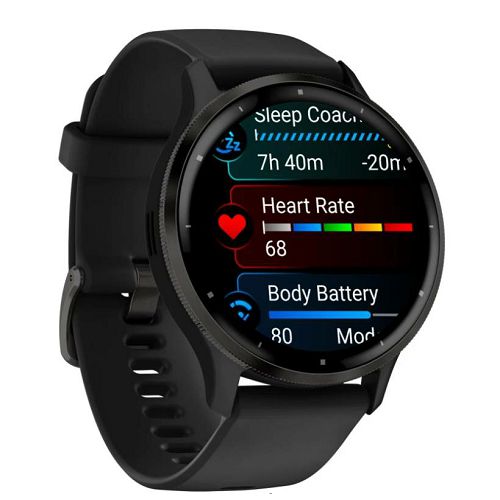Pametni sat GARMIN Venu 3, Slate Stainless Steel Bezel with crna Case and Silicone Band, 45mm, 010-02784-01-1