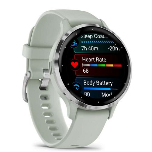 Pametni sat GARMIN Venu 3S, Silver Stainless Steel Bezel with Sage Gray Case and Silicone Band, 41mm-1
