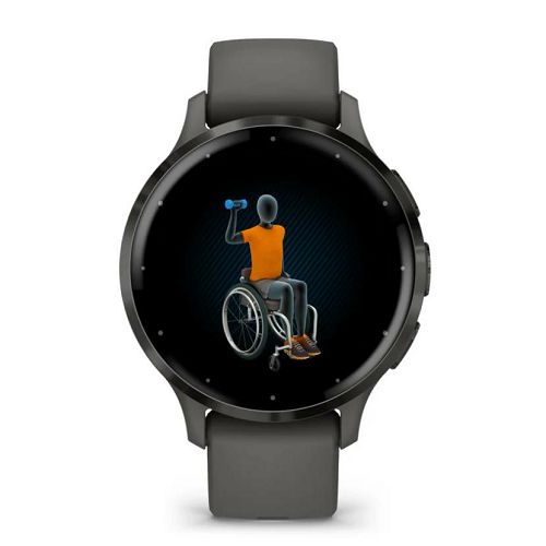 Pametni sat GARMIN Venu 3S, Slate Stainless Steel Bezel with Pebble Gray Case and Silicone Band, 41mm, 010-02785-00-4
