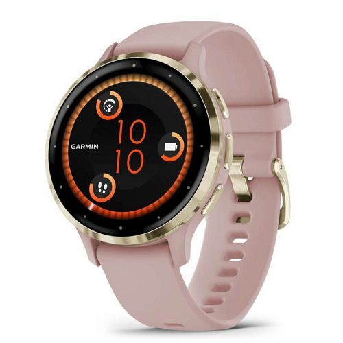 Pametni sat GARMIN Venu 3S, Soft Gold Stainless Steel Bezel with Dust Rose Case and Silicone Band, 41mm, 010-02785-03-0
