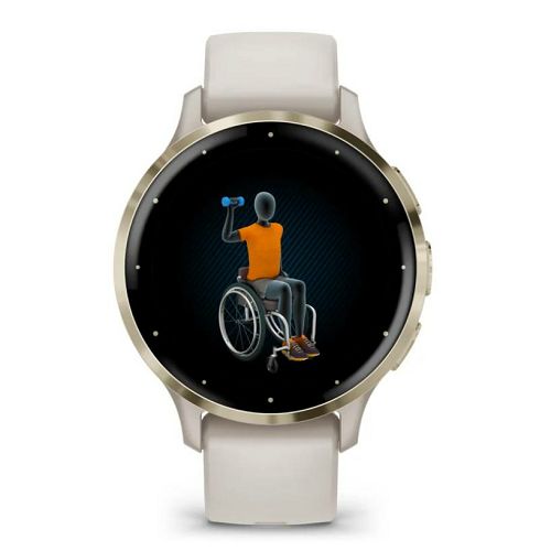 Pametni sat GARMIN Venu 3S, Soft Gold Stainless Steel Bezel with Ivory Case and Silicone Band, 41mm, 010-02785-04-3