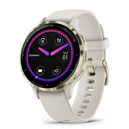 Pametni sat GARMIN Venu 3S, Soft Gold Stainless Steel Bezel with Ivory Case and Silicone Band, 41mm, 010-02785-04-0