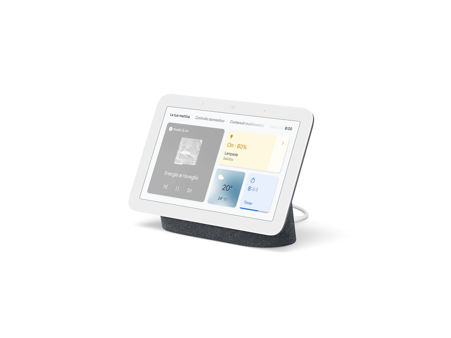 Pametni zaslon GOOGLE Nest Hub (2. generacija, 7", Google Assistant, Wi-Fi + Bluetooth) Charcoal-1