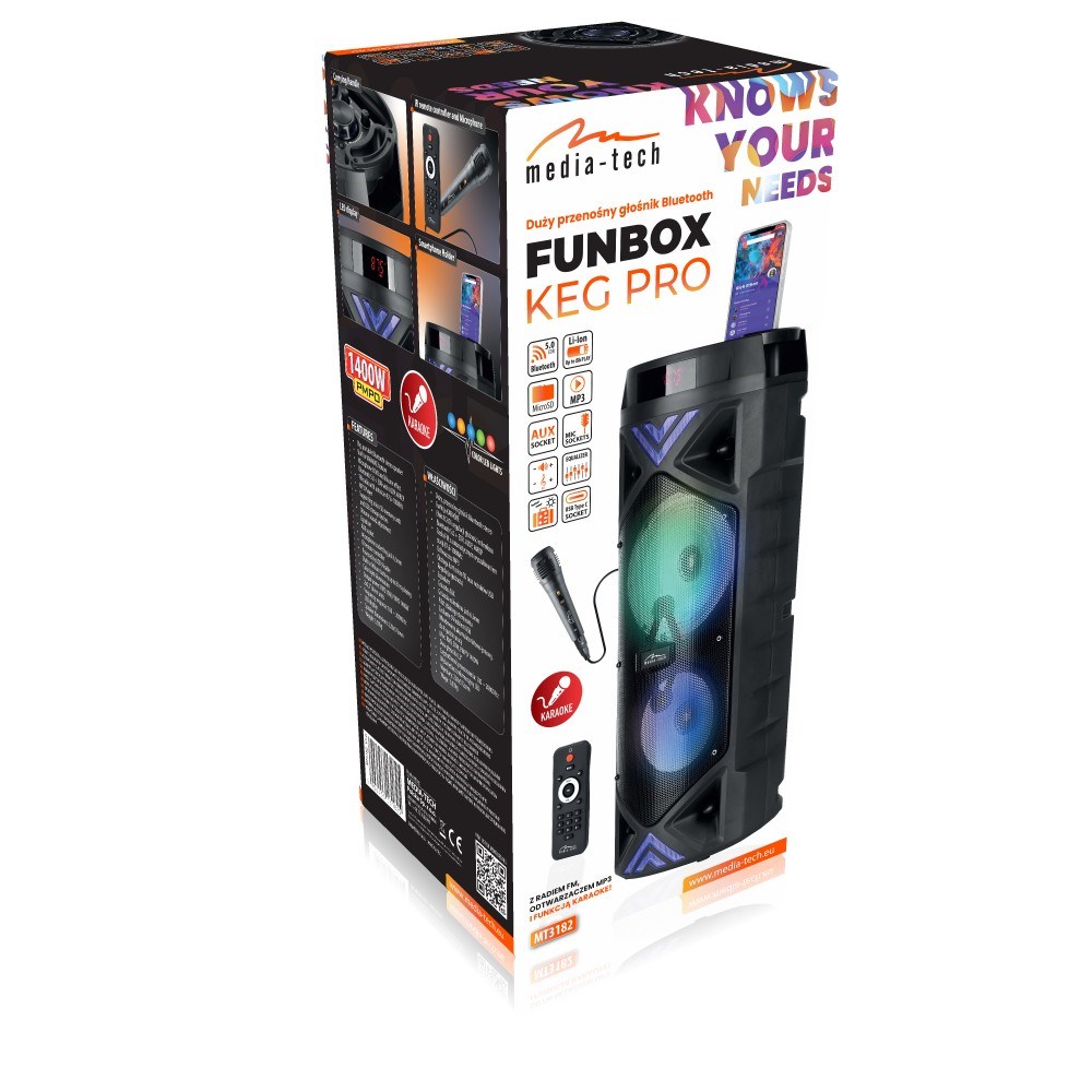 Party zvučnik MEDIA-TECH POWER AUDIO FUNBOX KEG PRO MT3182 (50W, USB)-13