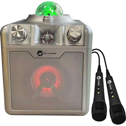 Party zvučnik N-GEAR karaoke Disco Star 710, 50W, LED svjetla, LASER, 2*žič mikrofon, srebrni-0