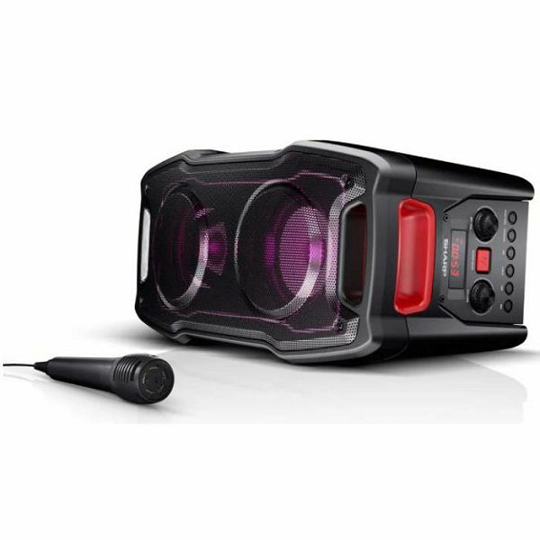 Party zvučnik SHARP PS-929 (180W, Bluetooth, USB, AUX, mikrofon, LED efekti, baterija 13h)-1