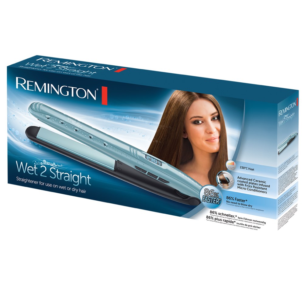 Remington S7300 hair styling tool Straightening iron Warm Black,Blue-3