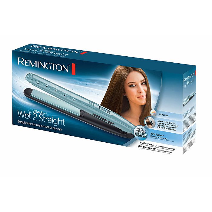 Remington S7300 hair styling tool Straightening iron Warm Black,Blue-1