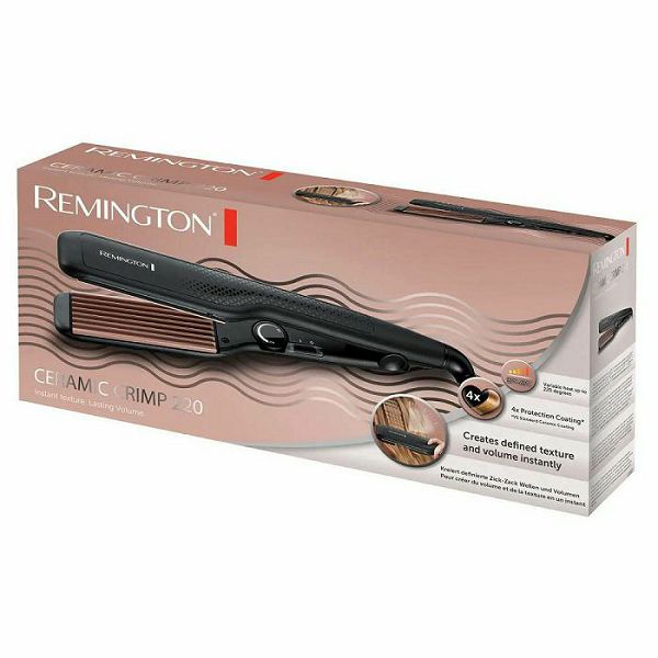 Pegla za kosu REMINGTON S3580 Ceramic Crimp 220 (turmalin-keramički premaz, široke 37 mm punjene ploče, podesiva temperatura 150–220 °C, LED indikator, brzo zagrijavanje, automatsko isključivanje)-3