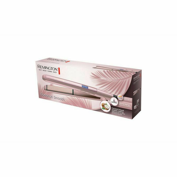 Pegla za kosu REMINGTON S5901 Coconut Smooth (keramičke ploče s kokosom, 9 podešavanja do 230 °C, brzo grijanje 15 s, automatsko isključivanje)-1