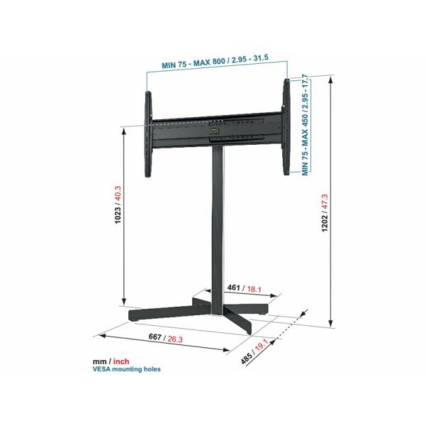 Podni stalak za TV VOGELS EFF 8330 (40-65", okret 60°)-1