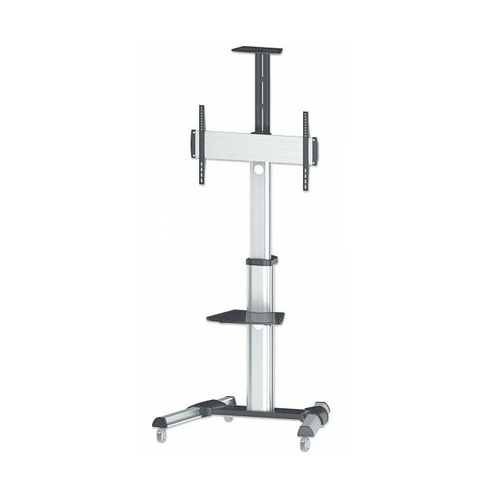 Manhattan TV & Monitor Mount, Trolley Stand, 1 screen, Screen Sizes: 37-65", Silver, VESA 200x200 to 600x400mm, Max 50kg, LFD, Lifetime Warranty-0