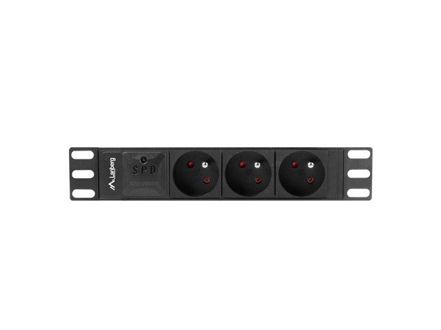 Power strip LANBERG 10" RACK (1U, 16A, 3X 230V PL)-0